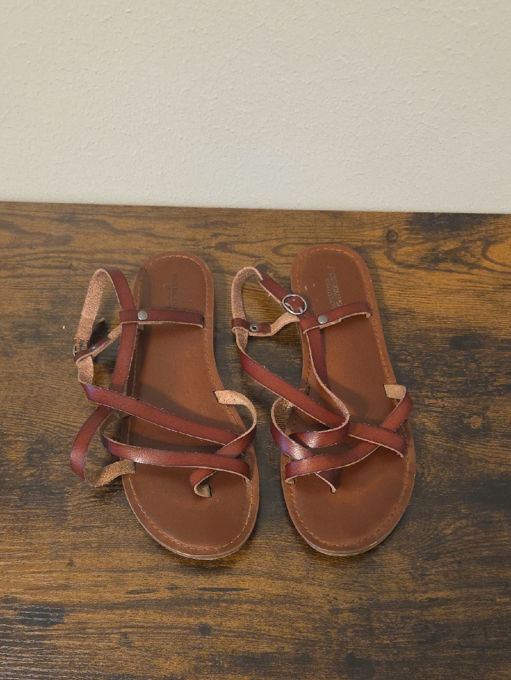 American Eagle Outfitters Brown Strappy Leather Sandals